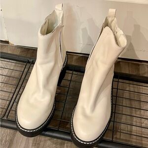 Calvin Klein Cream Ankle Boots